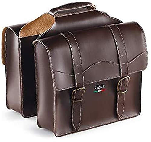 FAHRRADTASCHE 2-Fach GEPÄCKTRÄGERTASCHE DOPPELPACKTASCHE ?Bauletto? Art.Nr. 0024 MONTEGRAPPA SKAI Leder dunkel braun - Made in Italy von Selle Montegrappa