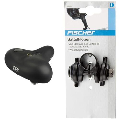 Selle Royal Erwachsene Elastomer Gel Tourensattel, schwarz, One Size & Fischer 85638 Sattelkloben, schwarz, One Size von Selle Royal