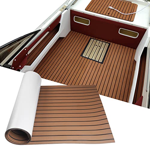 SenMore Eva Teak Selbstklebender Schaumboot Yachtboden rutschfeste Matte Marine Deckbeschläge für Boote Yacht Marine Teppich mit Selbstklebender Rückseite,240x90cm SenMore Eva Teak Selbstklebender Schaumboot Yachtboden rutschfeste Matte Marine Deckbeschläge für Boote Yacht Marine Teppich mit Selbstklebender Rückseite,240x90cm von SenMore