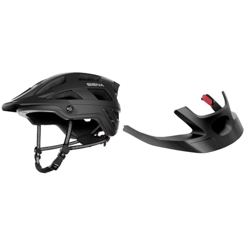 Sena Adult M1 Mountainbike Helm, Matt-schwarz, M & SH-R1-A02-M Schirm für Sena R1 Serie, M Größe, Schwarz von Sena