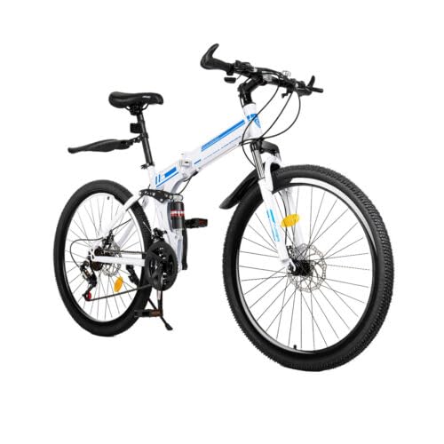 Sengfwin 26 Zoll 21Gang Klappfahrrad Fahrräder Jugend Klappfahrrad Scheibenbremse Bicycle Mountainbike Jungen-Fahrrad Mädchen-Fahrrad Faltbarer Hebel Tragbar Mehrganggetriebe wie unebene Straßen von Sengfwin