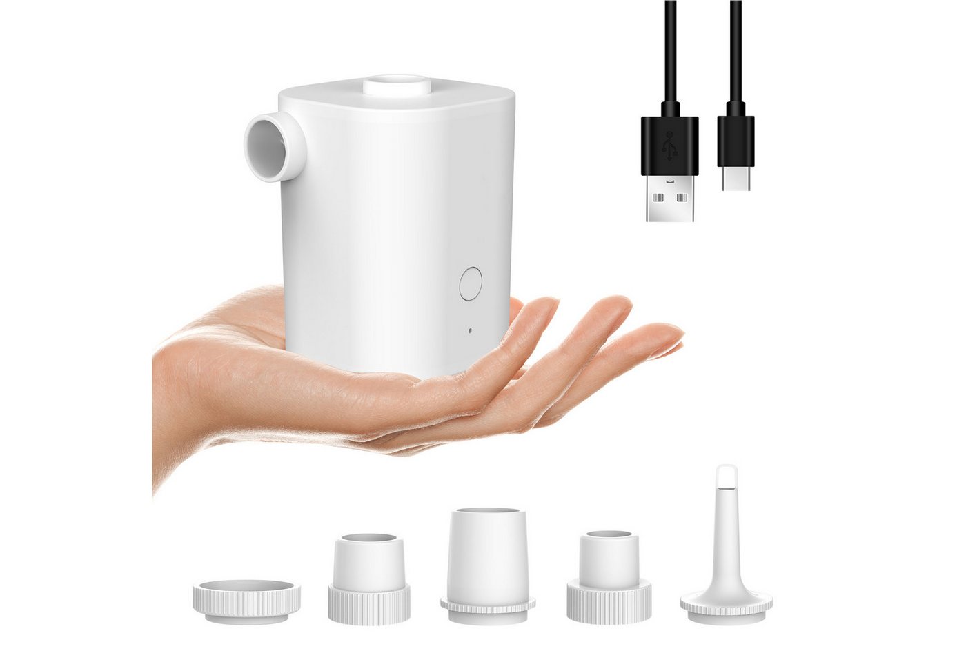 Senmudi Elektropumpe Tragbare Luftpumpe Elektrisch, Akku Luftpumpe Mit 5 Luftdüsen (2500mah Wiederaufladbare luftpumpe luftmatratze,pumpe luftmatratze, luftballonpumpe elektrisch mit Schnellem Aufblasen/Entleeren), für Planschbecken, Wiederaufladbarer Luftkissen, Schwimmring, Isomatte Senmudi Elektropumpe Tragbare Luftpumpe Elektrisch, Akku Luftpumpe Mit 5 Luftdüsen (2500mah Wiederaufladbare luftpumpe luftmatratze,pumpe luftmatratze, luftballonpumpe elektrisch mit Schnellem Aufblasen/Entleeren), für Planschbecken, Wiederaufladbarer Luftkissen, Schwimmring, Isomatte von Senmudi