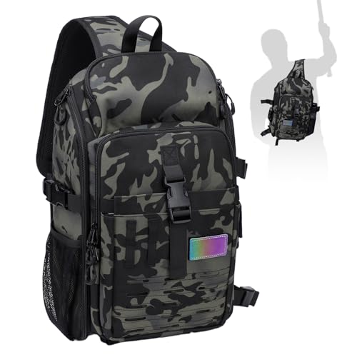 Angeltasche, Angelrucksack mit Gepäckträger und Rutenhalter, Outdoor-Camping-Schulter-Kreuztasche, multifunktionaler Angelgerätetaschen-Rucksack, geeignet zum Wandern, Radfahren, Angeln, Camping Angeltasche, Angelrucksack mit Gepäckträger und Rutenhalter, Outdoor-Camping-Schulter-Kreuztasche, multifunktionaler Angelgerätetaschen-Rucksack, geeignet zum Wandern, Radfahren, Angeln, Camping von Senprity
