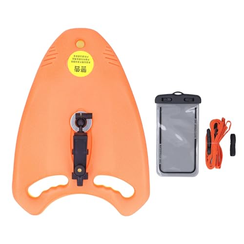 Schwimm-Kickboard mit Handyhalter, faltbares Eva-Schaum-Schwimmbrett mit 1/4-Zoll-Gewinde für Panoramakameras, Action-Kameras (Orange) von Senrusa