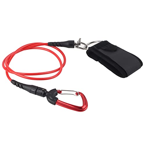 Senrusa Freitauchen Lanyard Leine Tauchen Sicherheitsseil Kabel mit Armband Karabiner für Unterwassersportarten (Rot) von Senrusa