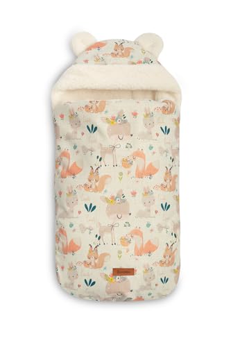 SENSILLO - Fußsack Kinderwagen - Baby Fußsack Winter - für Babywanne, Babyschale, Buggy - für Kinder 0-18 Monaten - mit Reißverschluss, Gurtöffnungen, wasserabweisendem Stoff - Picknick von Sensillo