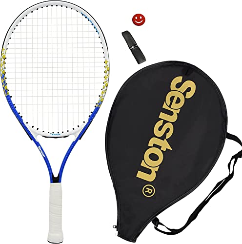 Senston 17'' Tennis Racket Blue Tennisschläger Tennis Schläger mit Overgrip,Vibrationsdämpfer Geschenk für Einsteiger von Senston