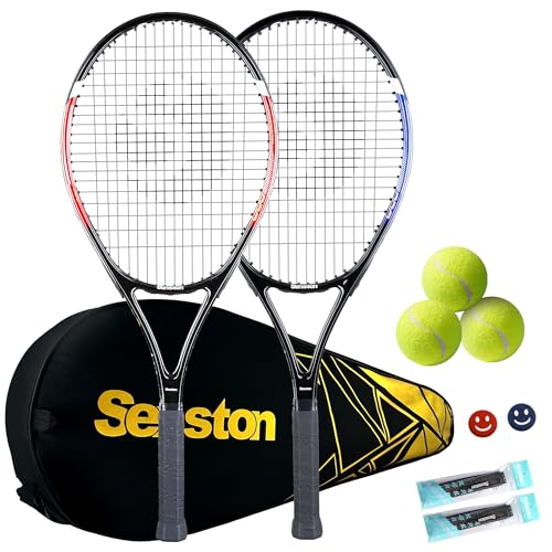 Senston Tennisschläger für Erwachsene 68,6 cm Tennisschläger – 2 Spieler Tennisschläger Set mit 3 Bällen, 2 Griffen, 2 Vibrationsdämpfern Senston Tennisschläger für Erwachsene 68,6 cm Tennisschläger – 2 Spieler Tennisschläger Set mit 3 Bällen, 2 Griffen, 2 Vibrationsdämpfern von Senston