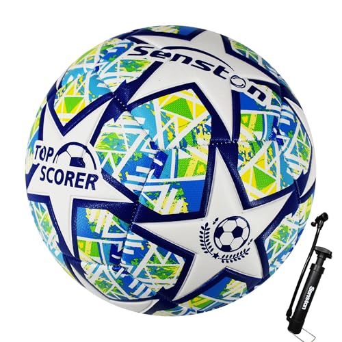 Senston Fußball Ball mit Langlebigem Design, Präziser Steuerung Fussball Größe 5, Perfekt für Training und Wettkämpfe Senston Fußball Ball mit Langlebigem Design, Präziser Steuerung Fussball Größe 5, Perfekt für Training und Wettkämpfe von Senston