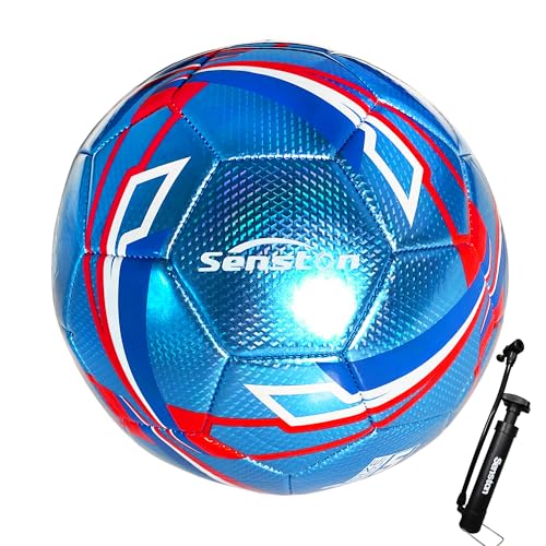 Senston Fussball mit Ball Pumpe, Fußball Ball Größe 4, Sport Training Fussbälle Ball von Senston