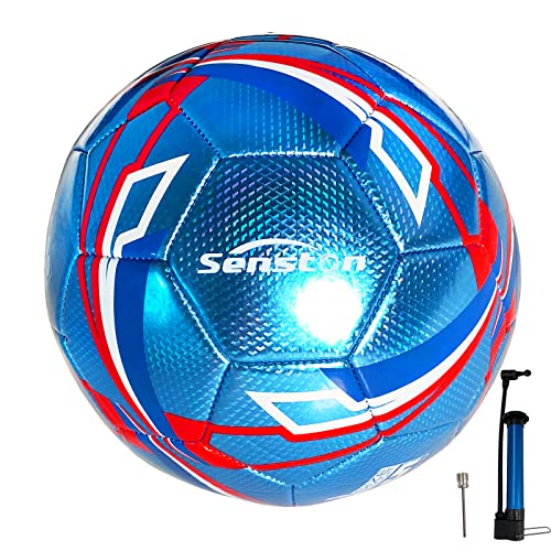 Senston Fussball mit Ball Pumpe, Fußball Größe 5, Training Fussbälle, Football für Beginner Jugend Erwachsene von Senston