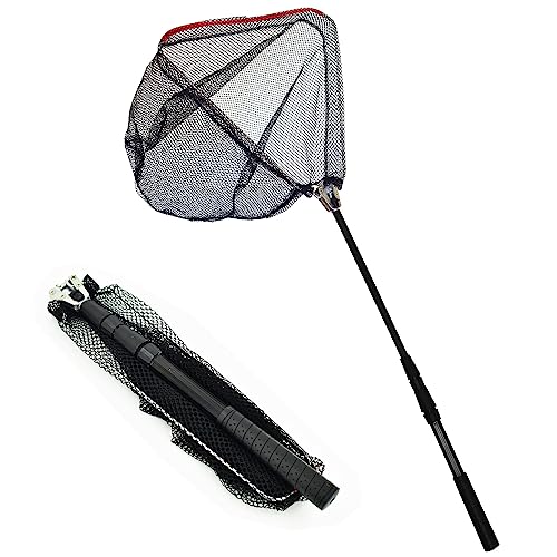Senston Kescher Angeln mit Teleskopstangengriff, Faltbares Nylon Angel Kescher für Kajak, Salmon, Catfish, Bass, Trout, Einfach zu Fangen und Freizugeben Senston Kescher Angeln mit Teleskopstangengriff, Faltbares Nylon Angel Kescher für Kajak, Salmon, Catfish, Bass, Trout, Einfach zu Fangen und Freizugeben von Senston