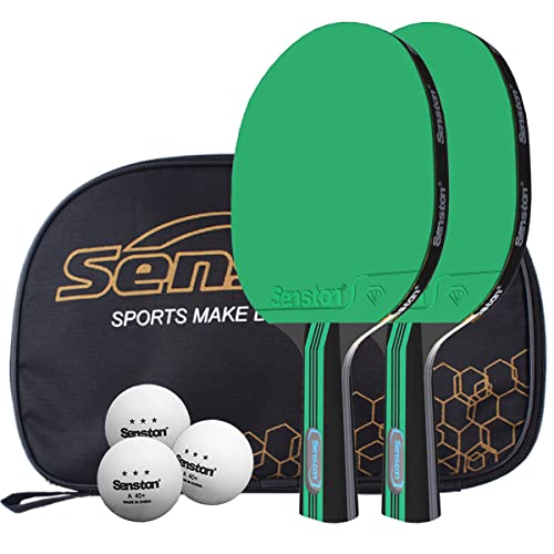 Senston Tischtennisschläger Set, 2 Tischtennisschlager, 3 Tischtennis Bälle und 1 Tasche Gut für Studenten, Anfänger, Training, Familienunterhaltung Senston Tischtennisschläger Set, 2 Tischtennisschlager, 3 Tischtennis Bälle und 1 Tasche Gut für Studenten, Anfänger, Training, Familienunterhaltung von Senston