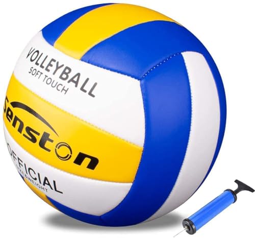 Senston Volleyball Soft Touch Offizielle Größe 5, Wasserfest Volleyball Ball mit Pumpe, Outdoor Beachvolleyball für Beach, Pool und Strand Senston Volleyball Soft Touch Offizielle Größe 5, Wasserfest Volleyball Ball mit Pumpe, Outdoor Beachvolleyball für Beach, Pool und Strand von Senston