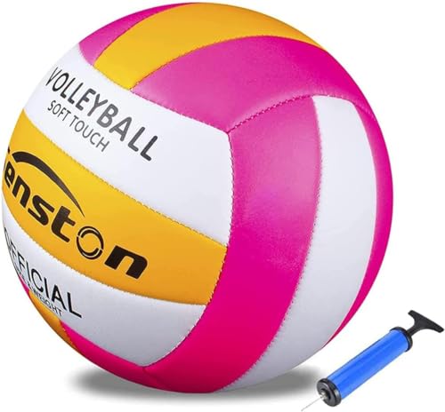 Senston Volleyball Soft Touch Offizielle Größe 5, Wasserfest Volleyball Ball mit Pumpe, Outdoor Beachvolleyball für Beach, Pool und Strand von Senston