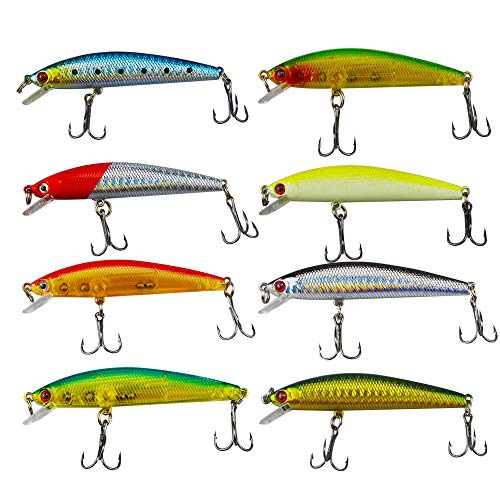 Senven Künstlicher Köder Elritze Angelköder Harte Köder Crankbaits Künstlicher Abs-Köder Für Bass-Angelgerät, Seefischereiköder und Süßwasser, künstlicher bionischer starrer Köder - 8Pcs Senven Künstlicher Köder Elritze Angelköder Harte Köder Crankbaits Künstlicher Abs-Köder Für Bass-Angelgerät, Seefischereiköder und Süßwasser, künstlicher bionischer starrer Köder - 8Pcs von Senven