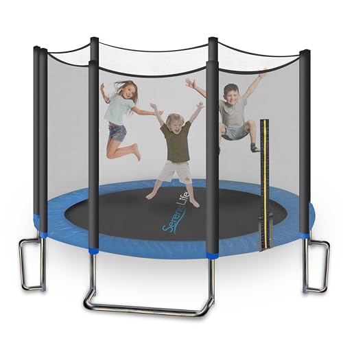 SereneLife Trampolin Outdoor Kinder Ø 244 / 305 / 366 cm, Kindertrampolin mit Randabdeckung & Netz für Sicherheit, Gartentrampolin ASTM-zertifiziert, Gartentrampoline wetterfest, stabile L-form Füße SereneLife Trampolin Outdoor Kinder Ø 244 / 305 / 366 cm, Kindertrampolin mit Randabdeckung & Netz für Sicherheit, Gartentrampolin ASTM-zertifiziert, Gartentrampoline wetterfest, stabile L-form Füße von SereneLife