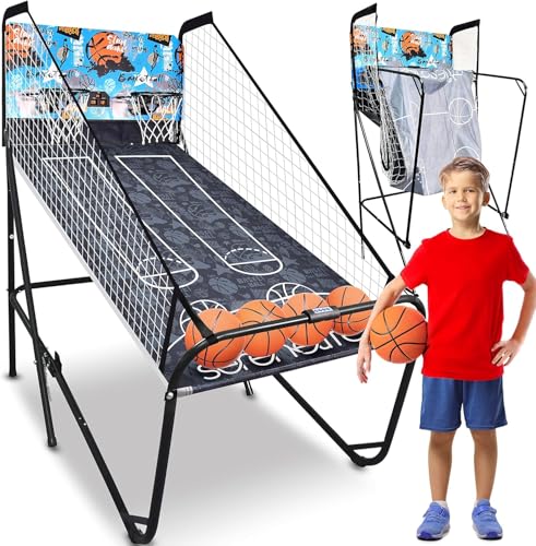 SereneLife Arcade Basketballspiel, Indoor/Outdoor, Klappbarer Einzel/Doppel- Basketballkorb, Elektronische Punkteanzeige, Spiel Timer & vormontiertem Rahmen, 8 verschiedenen Spielen, Bis Zu 4 Spielern SereneLife Arcade Basketballspiel, Indoor/Outdoor, Klappbarer Einzel/Doppel- Basketballkorb, Elektronische Punkteanzeige, Spiel Timer & vormontiertem Rahmen, 8 verschiedenen Spielen, Bis Zu 4 Spielern von SereneLife