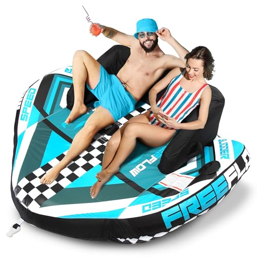 SereneLife Aufblasbares Schlauchboot für 2 Personen - Hochleistungs Wassersport Funtube mit Rückenlehne, Vorderem Zugpunkt, PVC Blase, EVA-Schaumpolster und Griffen - Ideal für Kinder und Erwachsene SereneLife Aufblasbares Schlauchboot für 2 Personen - Hochleistungs Wassersport Funtube mit Rückenlehne, Vorderem Zugpunkt, PVC Blase, EVA-Schaumpolster und Griffen - Ideal für Kinder und Erwachsene von SereneLife