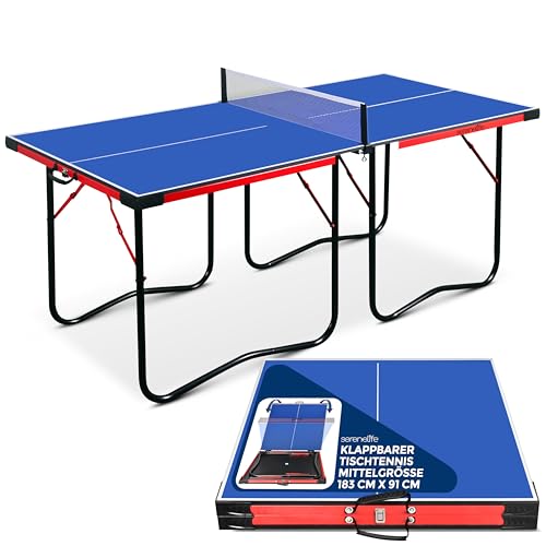 SereneLife Tischtennisplatte, Tischtennistisch, Tischtennisplatte Indoor & Outdoor- Klappbar, Ping Pong Table, 1.8x0.9m/2.7X 1.5m- Ping Pong Tisch, Inklusive- Tischtennisnetz, Clip & Pfosten, Tragbar SereneLife Tischtennisplatte, Tischtennistisch, Tischtennisplatte Indoor & Outdoor- Klappbar, Ping Pong Table, 1.8x0.9m/2.7X 1.5m- Ping Pong Tisch, Inklusive- Tischtennisnetz, Clip & Pfosten, Tragbar von SereneLife