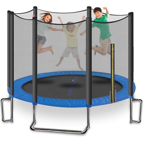 SereneLife Trampolin Outdoor Kinder Ø 244 / 305 / 366 cm, Kindertrampolin mit Randabdeckung & Netz für Sicherheit, Gartentrampolin ASTM-zertifiziert, Gartentrampoline wetterfest, stabile L-form Füße SereneLife Trampolin Outdoor Kinder Ø 244 / 305 / 366 cm, Kindertrampolin mit Randabdeckung & Netz für Sicherheit, Gartentrampolin ASTM-zertifiziert, Gartentrampoline wetterfest, stabile L-form Füße von SereneLife