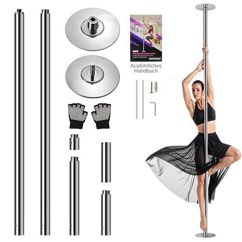SereneLife Pole Dance Stange – Höhenverstellbar 204-274cm, Statisch & Rotierend, Perfekt für Indoor Poledance, Turnstange & Fitness, Robuster Stahl, Anti-Korrosion, 280kg, Einfache Montage für Zuhause SereneLife Pole Dance Stange – Höhenverstellbar 204-274cm, Statisch & Rotierend, Perfekt für Indoor Poledance, Turnstange & Fitness, Robuster Stahl, Anti-Korrosion, 280kg, Einfache Montage für Zuhause von SereneLife