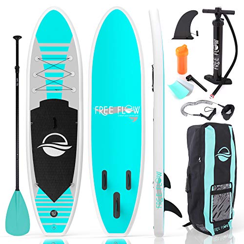 SereneLife Premium aufblasbares Stand Up Paddle Board (15.2 cm dick) mit SUP Zubehör & Tragetasche,Breite Stance, Bodenflosse für Paddeln, Surfen Kontrolle, Rutschfestes Deck,Jugendliche & Erwachsene von SereneLife