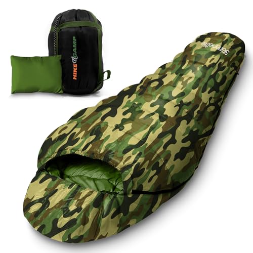 SereneLife SLSCA5 Schlafsack für Erwachsene und Jugendliche mit Kissen, Tasche für den Außenbereich, leicht, wetterfest, für Camping, Wandern, Reisen SereneLife SLSCA5 Schlafsack für Erwachsene und Jugendliche mit Kissen, Tasche für den Außenbereich, leicht, wetterfest, für Camping, Wandern, Reisen von SereneLife