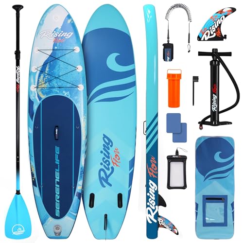 SereneLife Stand Up Paddling Board Set – SUP Board Aufblasbar mit Paddel, Pumpe, Leine, Finne, Rucksack & Mehr – SUB Paddleboard für Kinder & Erwachsene – für Wassersport in Seen, Flüsse & Meer SereneLife Stand Up Paddling Board Set – SUP Board Aufblasbar mit Paddel, Pumpe, Leine, Finne, Rucksack & Mehr – SUB Paddleboard für Kinder & Erwachsene – für Wassersport in Seen, Flüsse & Meer von SereneLife