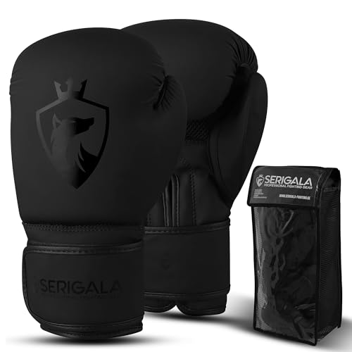 Serigala Boxhandschuhe mit idealer Stabilität und Schlagkraft - Punching Handschuhe für Boxen, MMA, Muay Thai, Boxsack Training und Sparring - Inklusive Tasche schwarz/schwarz 14 oz Serigala Boxhandschuhe mit idealer Stabilität und Schlagkraft - Punching Handschuhe für Boxen, MMA, Muay Thai, Boxsack Training und Sparring - Inklusive Tasche schwarz/schwarz 14 oz von Serigala
