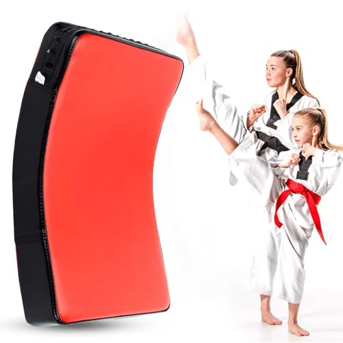 Serlium Kickbox-Pad, Professionelles Taekwondo-Kickbox-Pad – Premium-Kampfsport-Muay-Thai-Fußziel Für Effektives Training(Rot) von Serlium