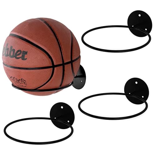 Sertay Ball Rack Basketball, Sport Ball Rack, Ball Rack Display, Wandhalterung Ball Rack, Wandhalterung Ball Halterung, Metall Ballhalter Schwarz, für Basketball, Fußball, Volleyball, Fitnessball von Sertay