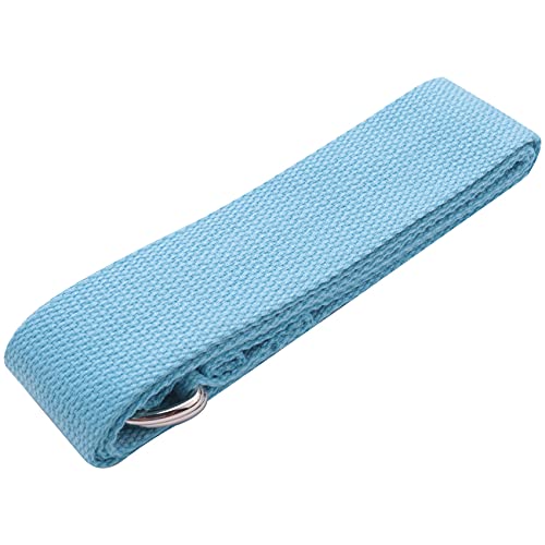 Sessleger Modisches Yoga-Zubehör, verstellbare Taille für Beine, Trainingsgurt aus Stretch, Länge 180 cm, mit D-Ring, Gürtel aus Baumwolle mit Schnalle, Blau von Sessleger