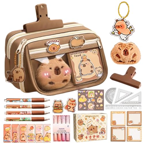 Capybara Federmäppchen, Capybara Briefpapier Set with 9 Compartments, Niedlichen Capybara Federtaschen, Mäppchen Federmäppchen Mit Schulsachen Für Büro, Schule, Kinder Capybara Federmäppchen, Capybara Briefpapier Set with 9 Compartments, Niedlichen Capybara Federtaschen, Mäppchen Federmäppchen Mit Schulsachen Für Büro, Schule, Kinder von Setauoo