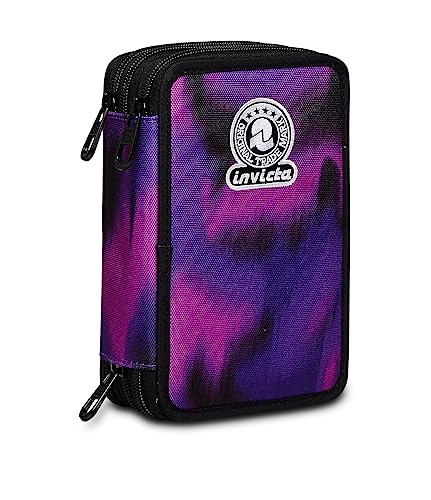 Invicta Federmäppchen, Mäppchen, mehrfarbig, Federtasche für Schreibwaren, Etui mit Stiften, Kugelschreiber, & mehr, 3 Fächer, Mädchen & Jungen, Schule - Grundschule, XXL, violett Invicta Federmäppchen, Mäppchen, mehrfarbig, Federtasche für Schreibwaren, Etui mit Stiften, Kugelschreiber, & mehr, 3 Fächer, Mädchen & Jungen, Schule - Grundschule, XXL, violett von Invicta