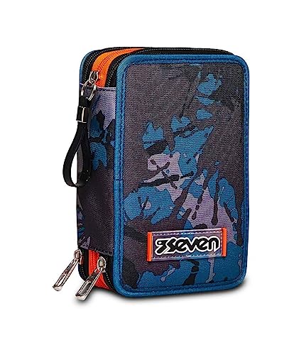 Seven Federmäppchen, Mäppchen, mehrfarbig, Federtasche für Schreibwaren, Etui mit Stiften, Kugelschreiber, & mehr, 3 Fächer, Mädchen & Jungen, Schule - Grundschule, XXL, Chromo Fluid Boy Seven Federmäppchen, Mäppchen, mehrfarbig, Federtasche für Schreibwaren, Etui mit Stiften, Kugelschreiber, & mehr, 3 Fächer, Mädchen & Jungen, Schule - Grundschule, XXL, Chromo Fluid Boy von Seven