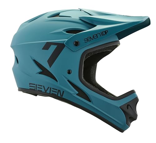 7 iDP M1 MTB Mountainbike Vollvisierhelm leicht belüftet (mattes helles Schiefer, Jugend groß) von Seven iDP