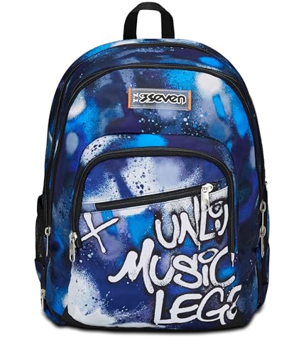 Seven Adavanced Detach, Schulrucksack, Blau, Retrocolor, Doppelfach mit abnehmbarer Tasche, Verwendung als Rucksack, PC-Tasche, Trinkflaschenhalter, mittelgroße und obere Rucksack, Kinder Jungen, Seven Adavanced Detach, Schulrucksack, Blau, Retrocolor, Doppelfach mit abnehmbarer Tasche, Verwendung als Rucksack, PC-Tasche, Trinkflaschenhalter, mittelgroße und obere Rucksack, Kinder Jungen, von Seven