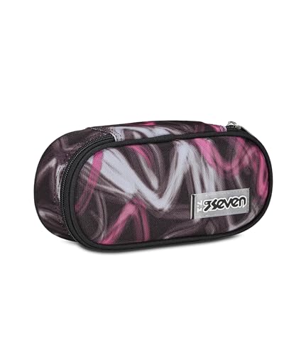 SEVEN Federmäppchen für Schule Round Plus, schwarz und lila, Freethink Girl, ovales Federmäppchen mit Innentasche und elastischen Stifthalter, Zubehör Rucksack, Grundschule, Mittel, Oben, Mädchen, SEVEN Federmäppchen für Schule Round Plus, schwarz und lila, Freethink Girl, ovales Federmäppchen mit Innentasche und elastischen Stifthalter, Zubehör Rucksack, Grundschule, Mittel, Oben, Mädchen, von Seven