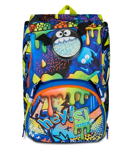 SJ Gang Schulrucksack, erweiterbar, Blau, Sphere Full Boy, Doppelrucksack mit seitlichem Reißverschluss, Tasche für Trinkflasche, Grund- und Mittelschulen, Kinder Jungen, blau, Taglia unica, Rucksack SJ Gang Schulrucksack, erweiterbar, Blau, Sphere Full Boy, Doppelrucksack mit seitlichem Reißverschluss, Tasche für Trinkflasche, Grund- und Mittelschulen, Kinder Jungen, blau, Taglia unica, Rucksack von Seven