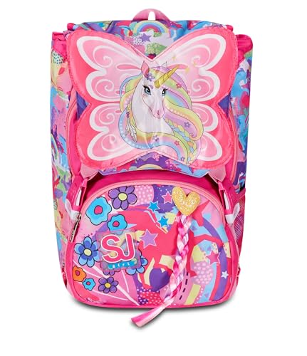 SJ Gang erweiterbarer Schulrucksack, Rosa, Unibraid, Doppelfach erweiterbar durch seitliche Reißverschlüsse, Trinkflaschenhalter, Grund- und Mittelschulen, Mädchen, Rosa, Taglia unica, Rucksack SJ Gang erweiterbarer Schulrucksack, Rosa, Unibraid, Doppelfach erweiterbar durch seitliche Reißverschlüsse, Trinkflaschenhalter, Grund- und Mittelschulen, Mädchen, Rosa, Taglia unica, Rucksack von Seven