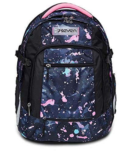 Seven Schulrucksack ergonomisch und erweiterbar - mehrere Fächer - Schulranzen für Mädchen Jungen nachhaltiges Gewebe - mit Höhenverstellungssystem, Gymnasium und Schule, UPDOWN TWICE SPLASHY LILAC Seven Schulrucksack ergonomisch und erweiterbar - mehrere Fächer - Schulranzen für Mädchen Jungen nachhaltiges Gewebe - mit Höhenverstellungssystem, Gymnasium und Schule, UPDOWN TWICE SPLASHY LILAC von Seven