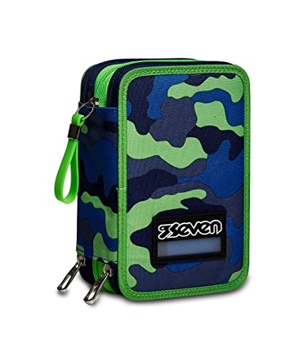 Seven Federmäppchen, Mäppchen, mehrfarbig, Federtasche für Schreibwaren, Etui mit Stiften, Kugelschreiber, & mehr, 3 Fächer, Mädchen & Jungen, Schule - Grundschule, XXL Blue Deep grün/blau Seven Federmäppchen, Mäppchen, mehrfarbig, Federtasche für Schreibwaren, Etui mit Stiften, Kugelschreiber, & mehr, 3 Fächer, Mädchen & Jungen, Schule - Grundschule, XXL Blue Deep grün/blau von Seven