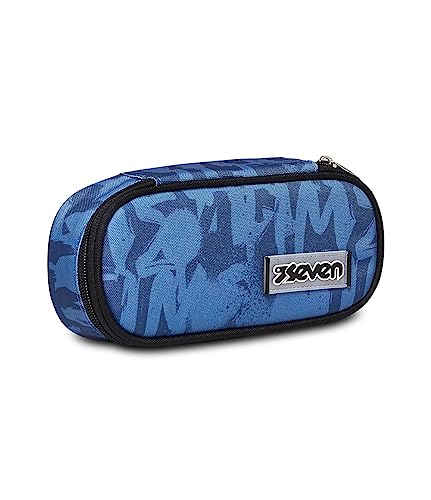 Seven Ischoolpack, Federmäppchen, Mäppchen, Federtasche für Schreibwaren, Mädchen&Jungen, Schule und Gymnasium, Teenager, blau von Seven