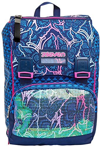Seven Rucksack, Backpack für Schule, Uni & Freizeit, Erweiterbarer Schulranzen, Geräumige Schultasche für Teenager, Mädchen und Jungen, Extra Platz, blau, GRACEFUL GIRL Seven Rucksack, Backpack für Schule, Uni & Freizeit, Erweiterbarer Schulranzen, Geräumige Schultasche für Teenager, Mädchen und Jungen, Extra Platz, blau, GRACEFUL GIRL von Seven