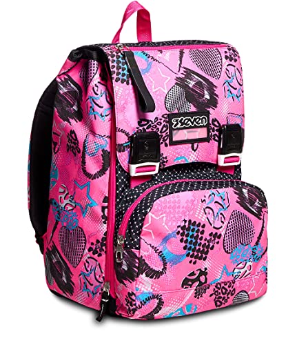 Seven Rucksack, Backpack für Schule, Uni & Freizeit, Erweiterbarer Schulranzen, Geräumige Schultasche für Teenager, Mädchen und Jungen, Extra Platz, pink, GIRL Seven Rucksack, Backpack für Schule, Uni & Freizeit, Erweiterbarer Schulranzen, Geräumige Schultasche für Teenager, Mädchen und Jungen, Extra Platz, pink, GIRL von Seven