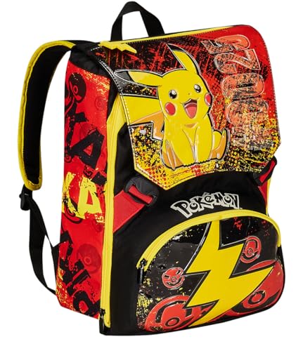 Seven Erweiterbarer Schulrucksack POKEMON – PIKACHU, Gelb Rot – Doppelter Rucksack mit Reißverschluss und mit Trinkflaschenhalter, Kinderrucksack, mehrfarbig, Taglia unica, Rucksack Backpacks Seven Erweiterbarer Schulrucksack POKEMON – PIKACHU, Gelb Rot – Doppelter Rucksack mit Reißverschluss und mit Trinkflaschenhalter, Kinderrucksack, mehrfarbig, Taglia unica, Rucksack Backpacks von Seven