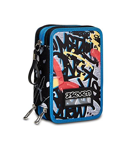 Seven Federmäppchen, Mäppchen, mehrfarbig, Federtasche für Schreibwaren, Etui mit Stiften, Kugelschreiber, & mehr, 3 Fächer, Mädchen & Jungen, Schule - Grundschule, XXL NAVYBUSH mehrfarbig Seven Federmäppchen, Mäppchen, mehrfarbig, Federtasche für Schreibwaren, Etui mit Stiften, Kugelschreiber, & mehr, 3 Fächer, Mädchen & Jungen, Schule - Grundschule, XXL NAVYBUSH mehrfarbig von Seven