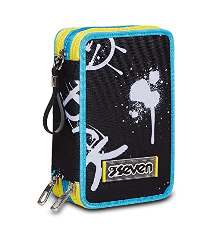 Seven Federmäppchen, Mäppchen, mehrfarbig, Federtasche für Schreibwaren, Etui mit Stiften, Kugelschreiber, & mehr, 3 Fächer, Mädchen & Jungen, Schule - Grundschule, XXL, Abstract graffity boy Seven Federmäppchen, Mäppchen, mehrfarbig, Federtasche für Schreibwaren, Etui mit Stiften, Kugelschreiber, & mehr, 3 Fächer, Mädchen & Jungen, Schule - Grundschule, XXL, Abstract graffity boy von Seven