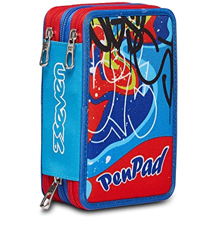 Seven Federmäppchen, Mäppchen, mehrfarbig, Federtasche für Schreibwaren, Etui mit Stiften, Kugelschreiber, & mehr, 3 Fächer, Mädchen & Jungen, Schule - Grundschule, XXL, rot/blau Seven Federmäppchen, Mäppchen, mehrfarbig, Federtasche für Schreibwaren, Etui mit Stiften, Kugelschreiber, & mehr, 3 Fächer, Mädchen & Jungen, Schule - Grundschule, XXL, rot/blau von Seven